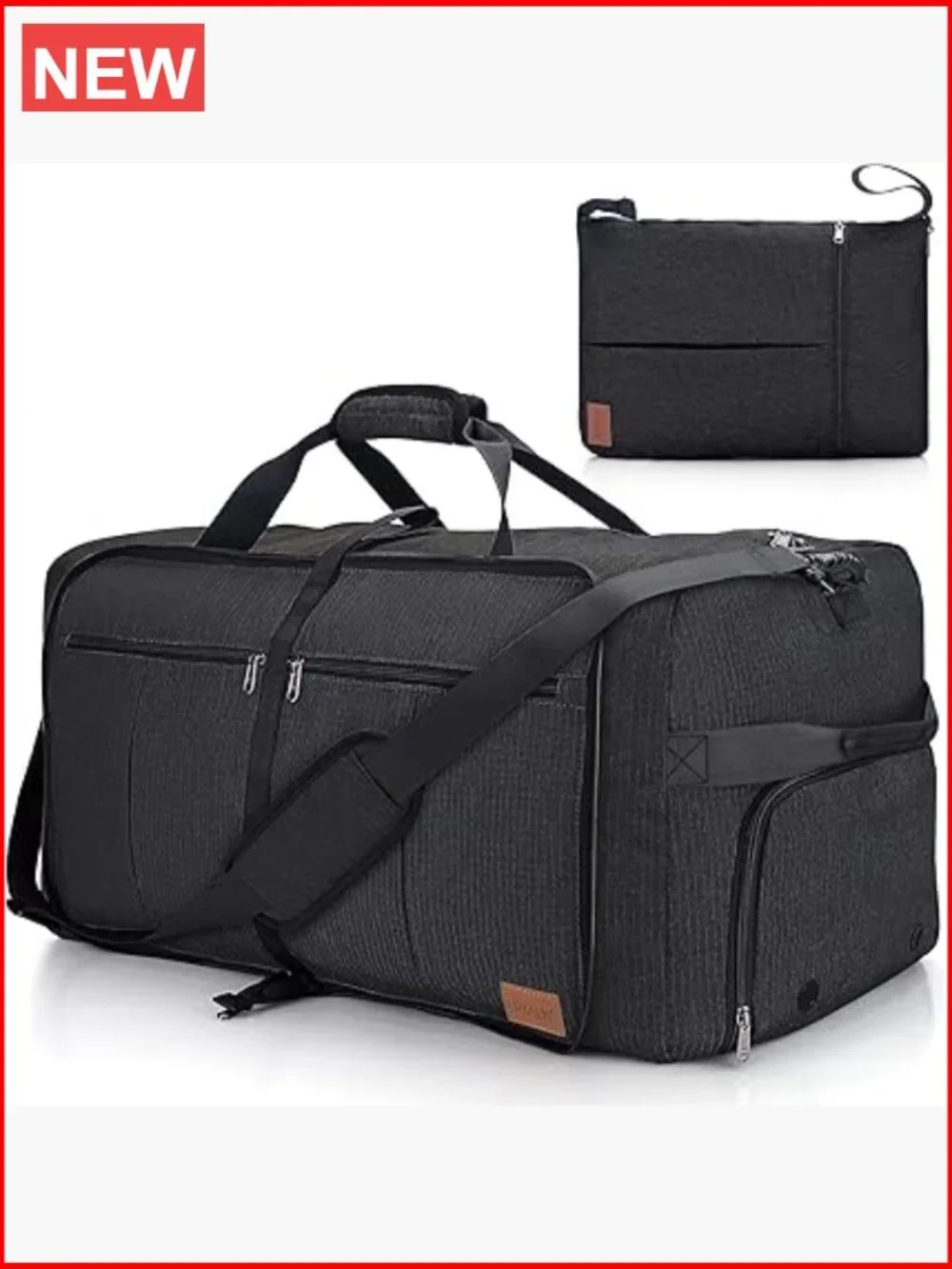 120L Foldable Travel Duffel Bag with Shoe Compartment